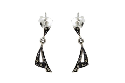 [085410006MAR] Pendiente plata 925  marquesita 