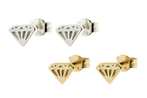 Pendiente plata 925 diamante 