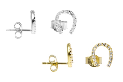 Silver 925 earring horseshoe cz