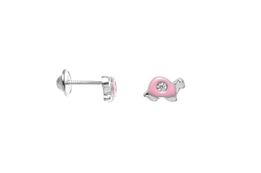 Silver 925 turtle baby cz earring