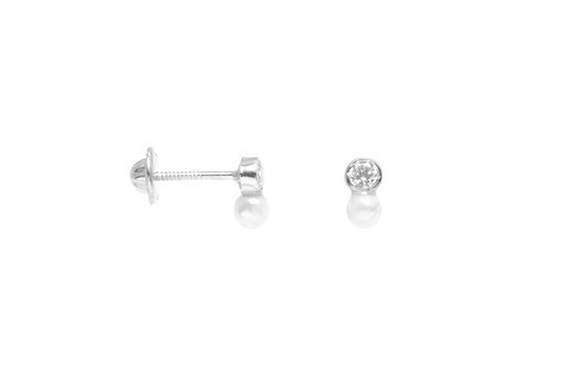 Silver 925 earring fresh water pearl 3mm & cz