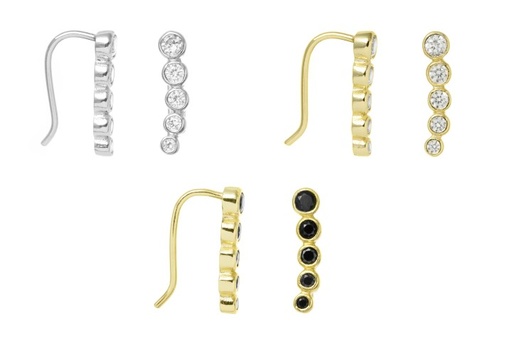 Pendiente plata 925 cz trepador 