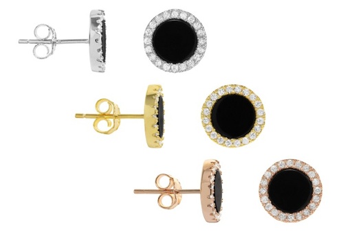 Earring silver 925 cz with onyx