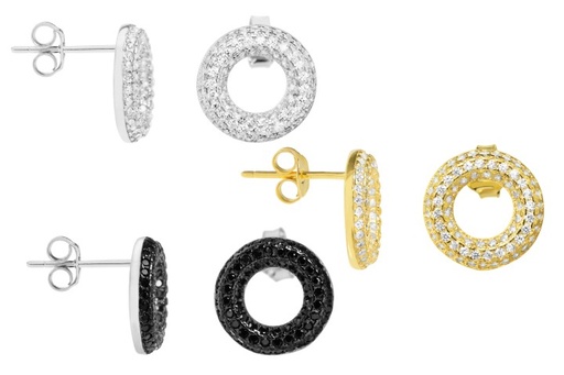 Pendiente plata 925 microsetting cz circulo 