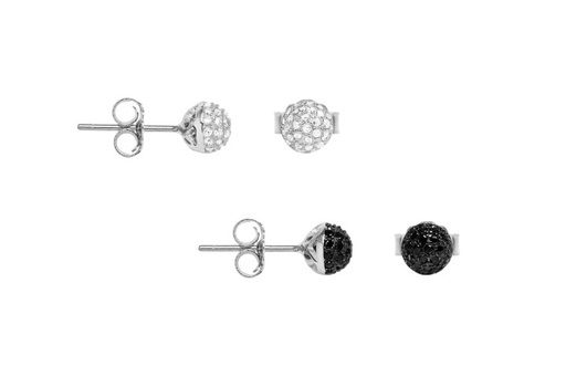 Silver 925 ball  earring cz