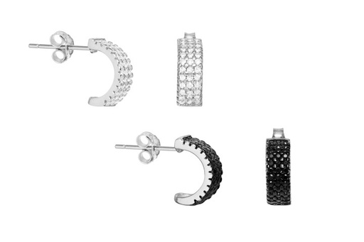 Pendiente plata 925 3 lineas cz presion 