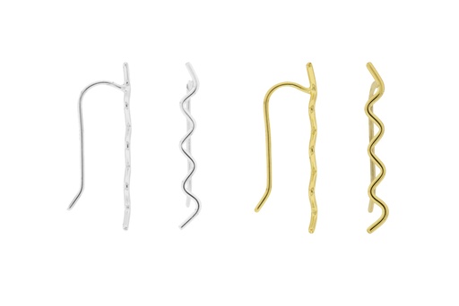 Pendiente plata 925 zig zag trepador 