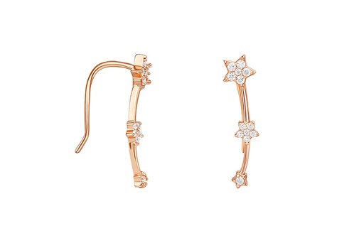 Silver 925 star earring cz