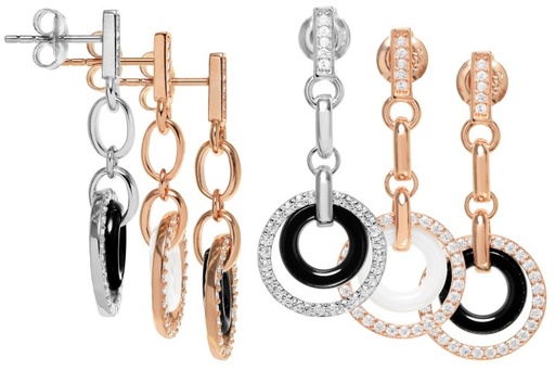 Pendiente plata 925 ceramica con zirconita 