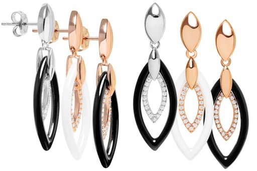 Pendiente plata 925 ceramica con zirconita 