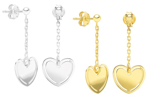 Silver 925 heart earring