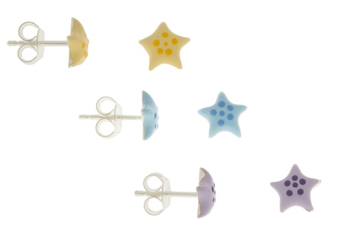 Silver 925 enamel star earring