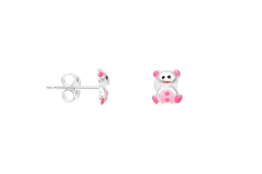 [097580000ROS] Silver 925 enamel bear earring