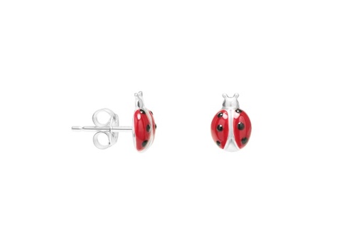 [097590000ROJ] Silver 925 enamel ladybug earring