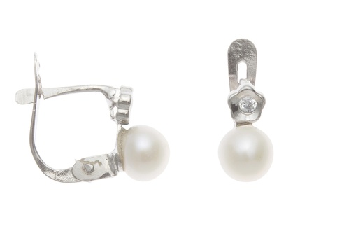 [097790001ZPB] Silver 925 earring fresh water pearl 45mm & cz