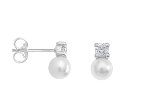 [097810001ZPB] Silver 925 earring fresh water pearl 5mm & cz