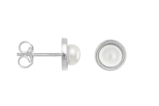 Silver earring fresh water pearl 5mm