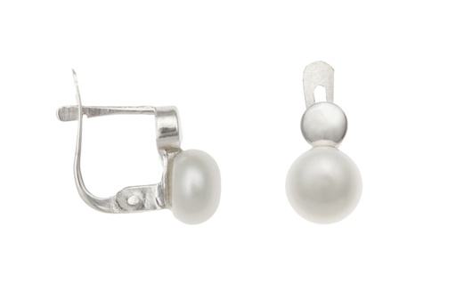 [097920001PBL] Silver earring fresh water pearl