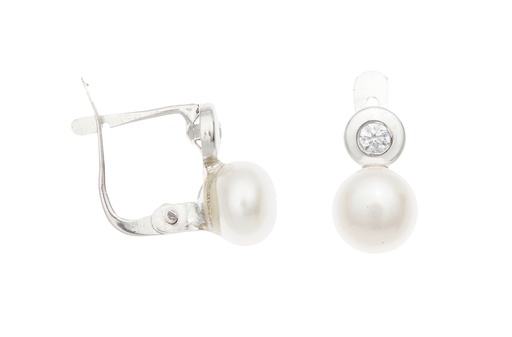 [097960001ZPB] Silver 925 baby pearl & cz earring