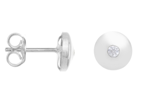 Pendiente plata 925 redondo cz 