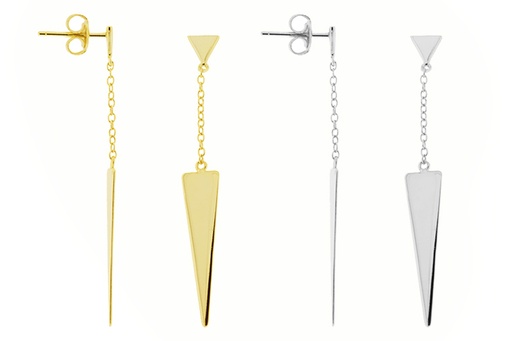 Silver 925 triangle earring