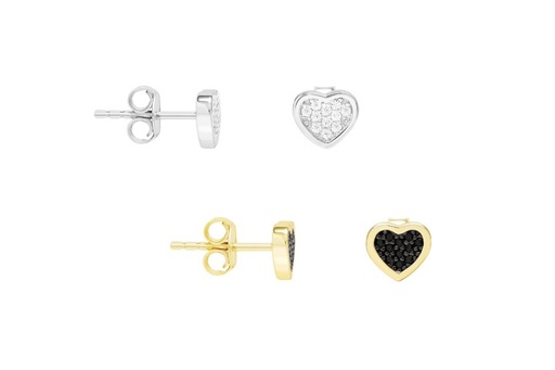 Pendiente plata 925 corazon zirconita 