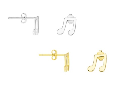 Silver 925 music symbol earring