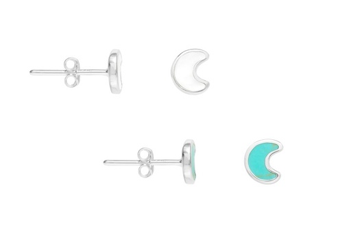 Silver 925 moon earring