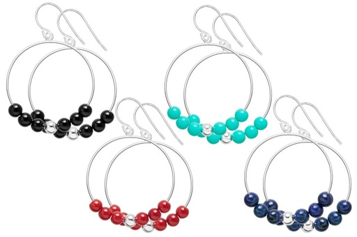 Pendiente plata 925 gancho hippie 