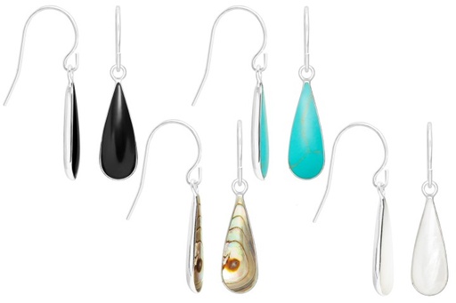 Pendiente plata 925 lagrima 