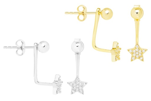 Pendiente plata 925 cz estrella 