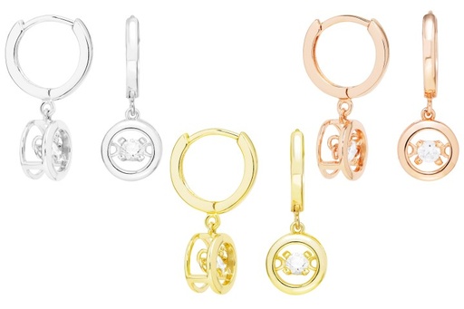 Pendiente plata 925 dancing zirconia 