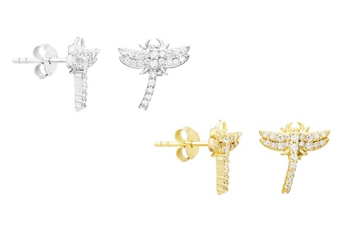 Pendiente plata 925 cz libelula 