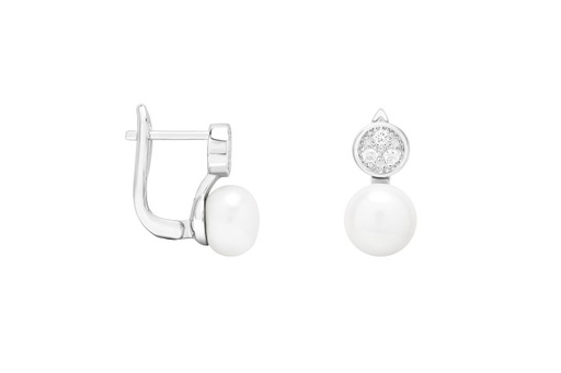 [104140001ZPB] Silver 925 pearl & cz earring