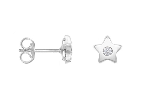 [104710001ZBL] Silver 925 cz star earring