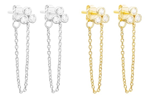 Pendiente plata 925 tres cz 