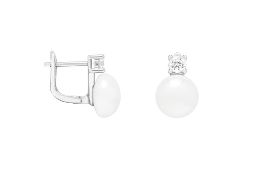 [105690001ZPB] Silver 925 pearl & cz earring