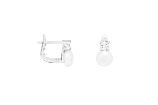 [105700001ZPB] Silver 925 pearl & cz earring