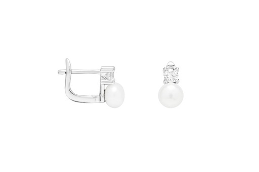 [105710001ZPB] Silver 925 pearl & cz earring