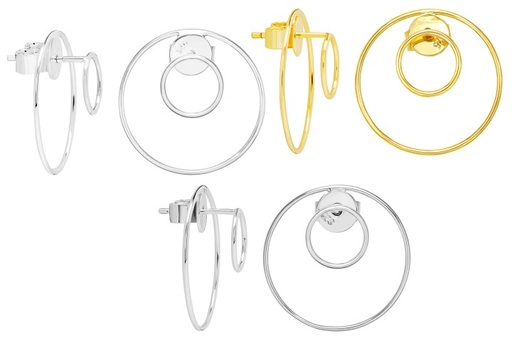 Penidente plata 925 doble circulo 