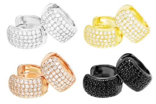 Sterling silver zirconia hoop earring