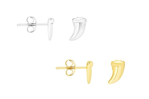 Silver 925 earring horn