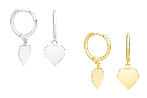 Pendiente plata 925 aro corazón 