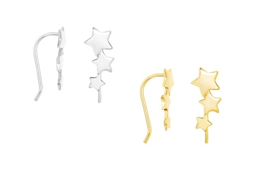 Pendiente plata 925 estrellas trepador 