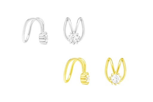 Pendiente plata 925 ear-cuff zirconita 