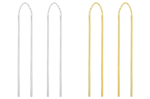 Pendiente plata 925  dos palitos 