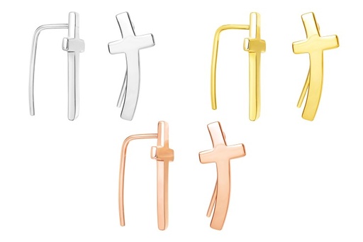 Silver 925 cross earring