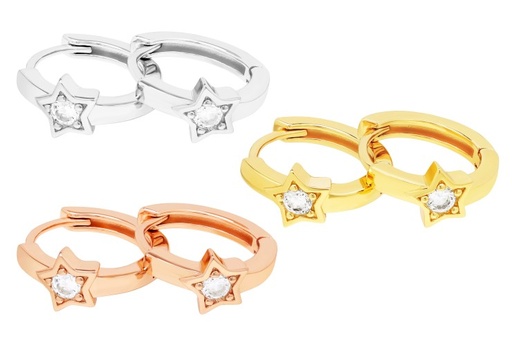 Aro plata 925 estrella con zirconita 