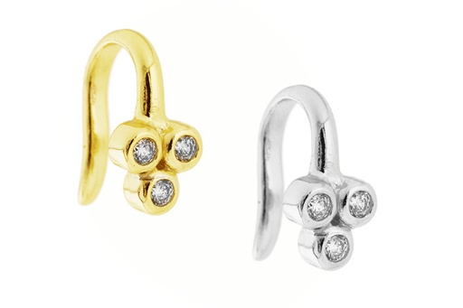 Pendiente nariz plata 925 con zirconita 