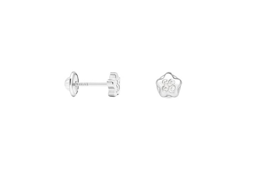 [110760001ZBL] Silver 925 flower baby cz earring